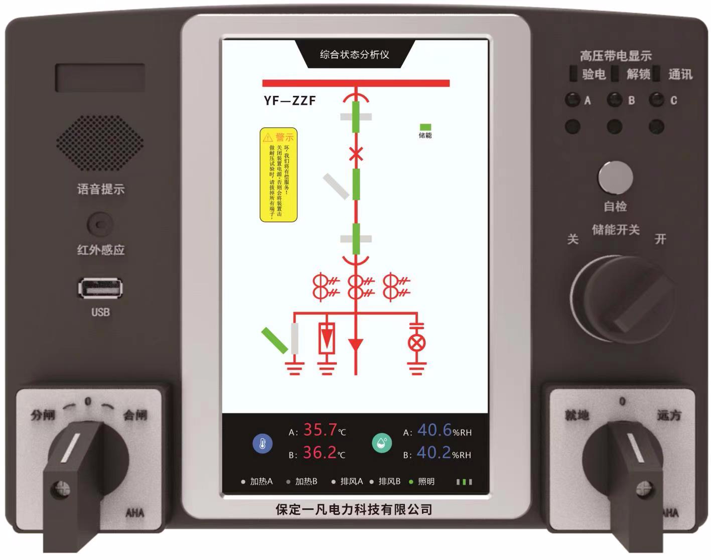 YF-ZZF系列綜合狀態(tài)分析儀（測溫、電力參數(shù)監(jiān)測、紅外探頭、紅外夜視攝像頭）